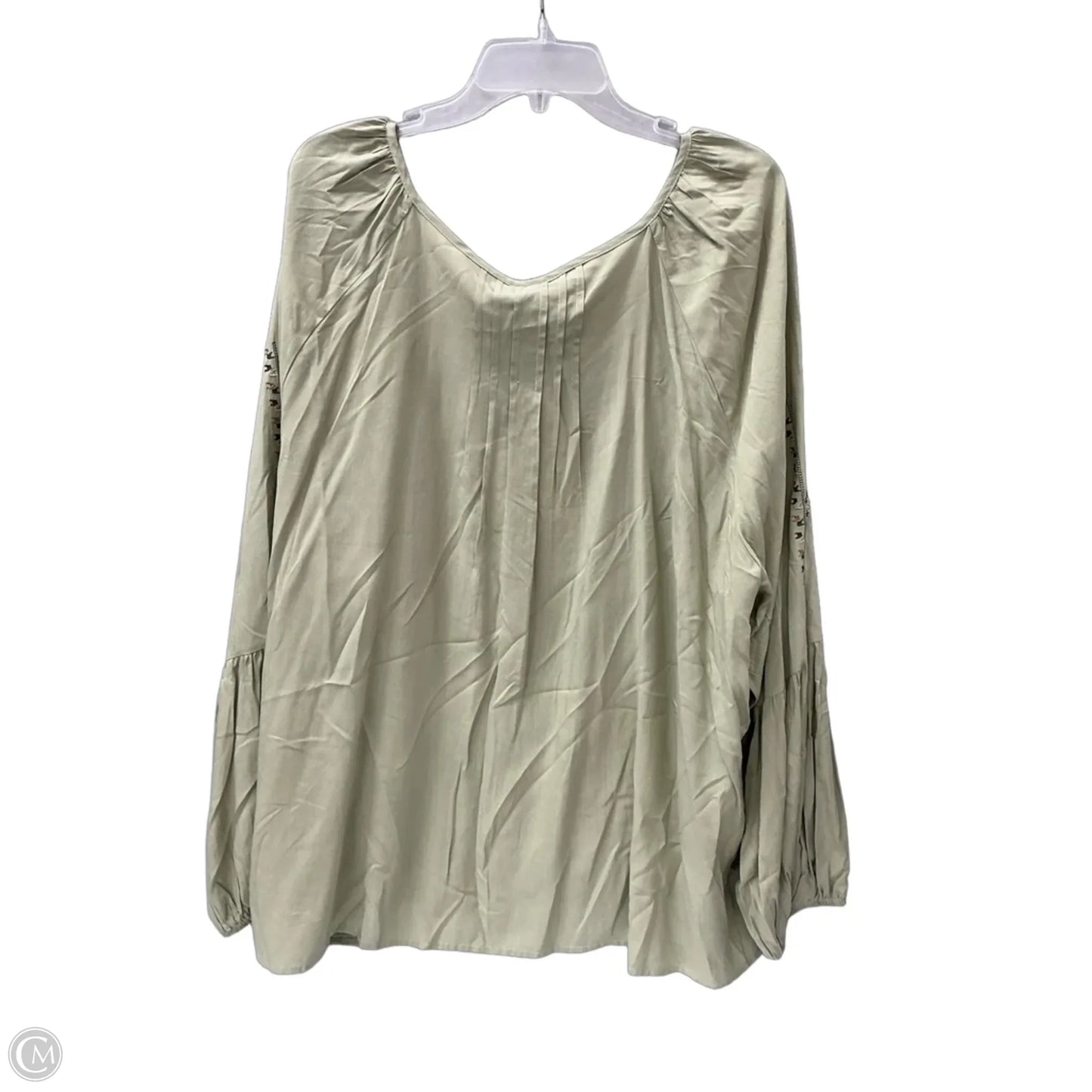 Top Long Sleeve By Grace + Karma In Green, Size: 2x