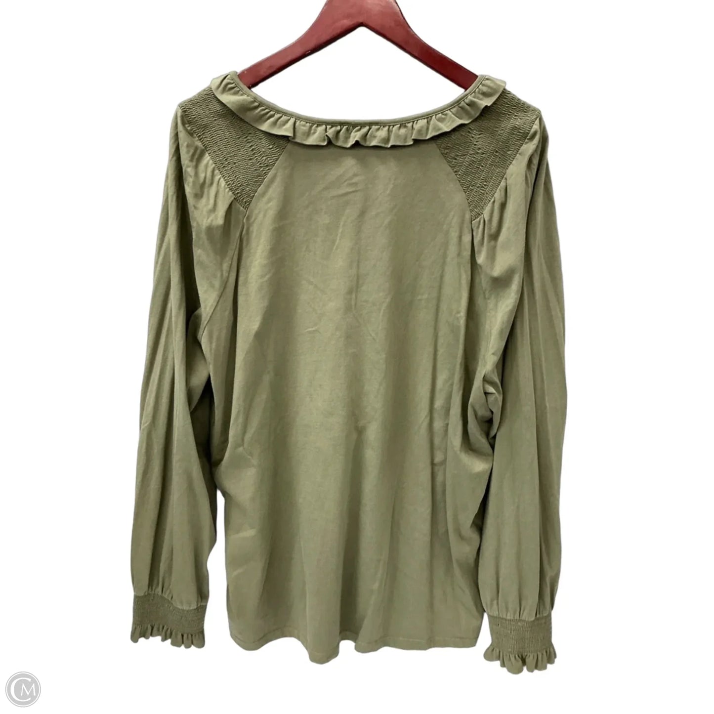 Top Long Sleeve By Talbots In Green, Size: Xl