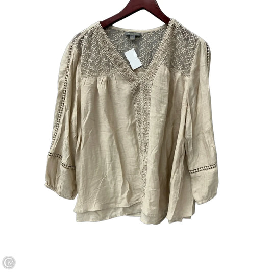 Top Long Sleeve By Style And Company In Tan, Size: L