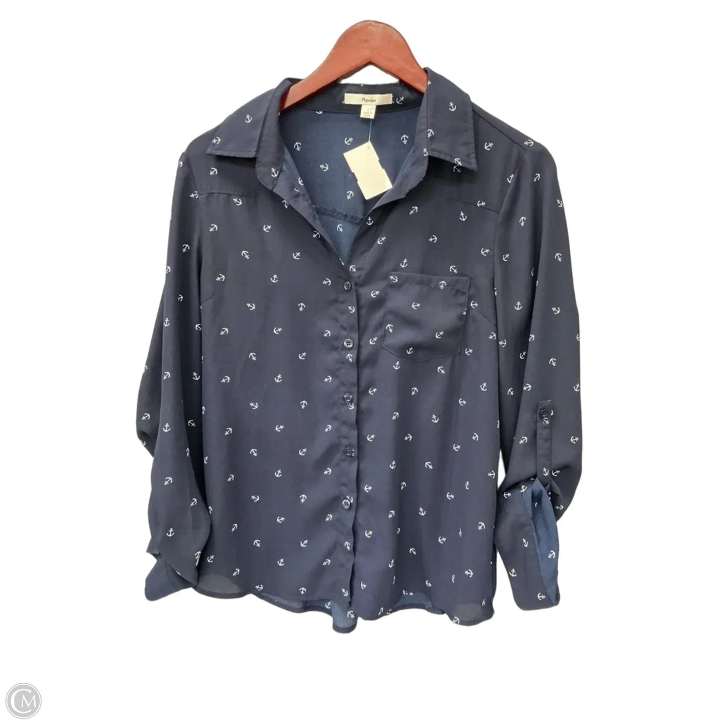 Top Long Sleeve By Clothes Mentor In Blue, Size: L