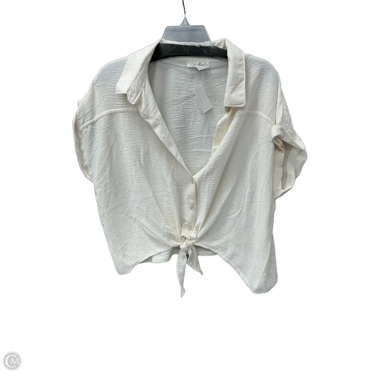 Top Short Sleeve By Just Be In Cream, Size: Xl