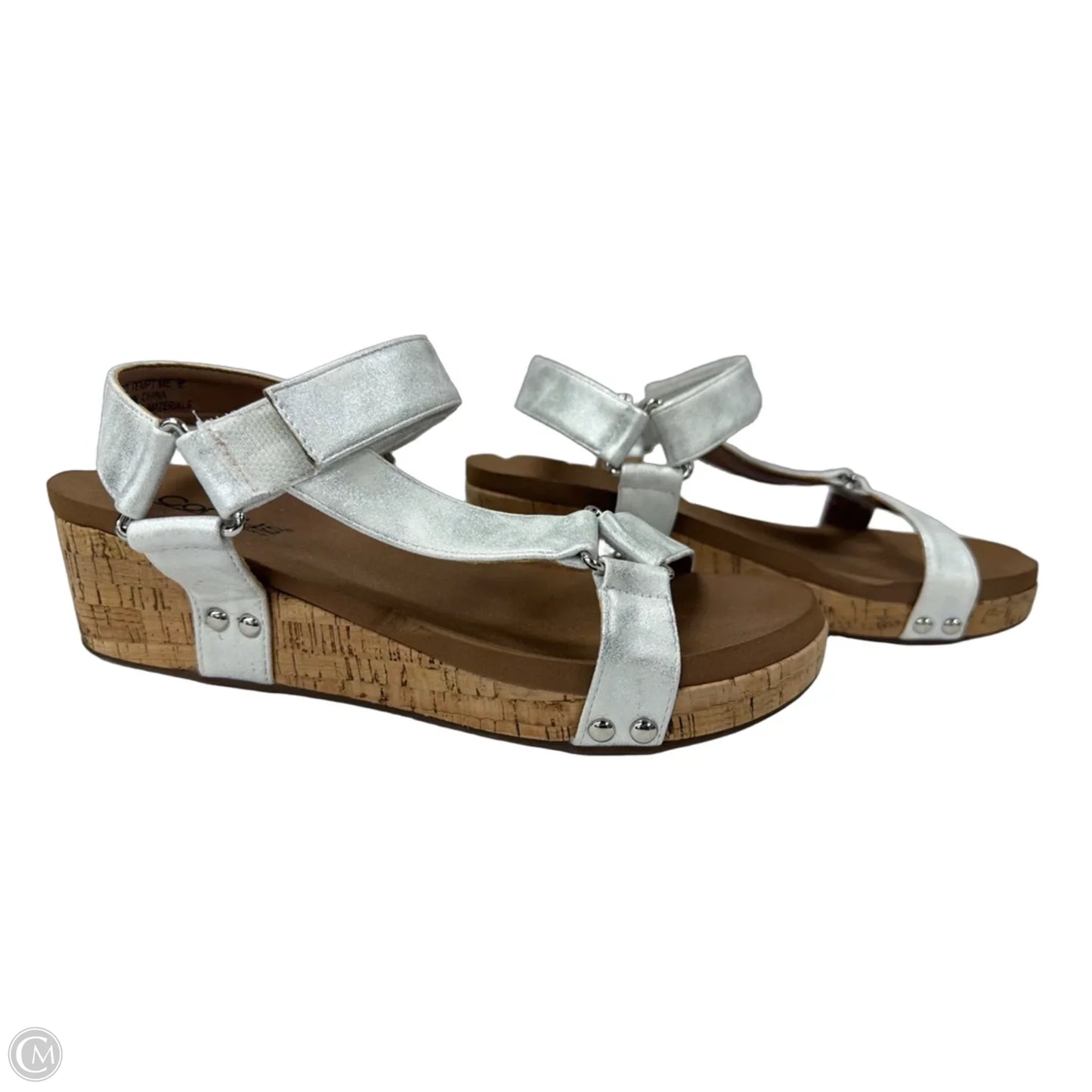 Sandals Flats By Corkys In Silver, Size: 9
