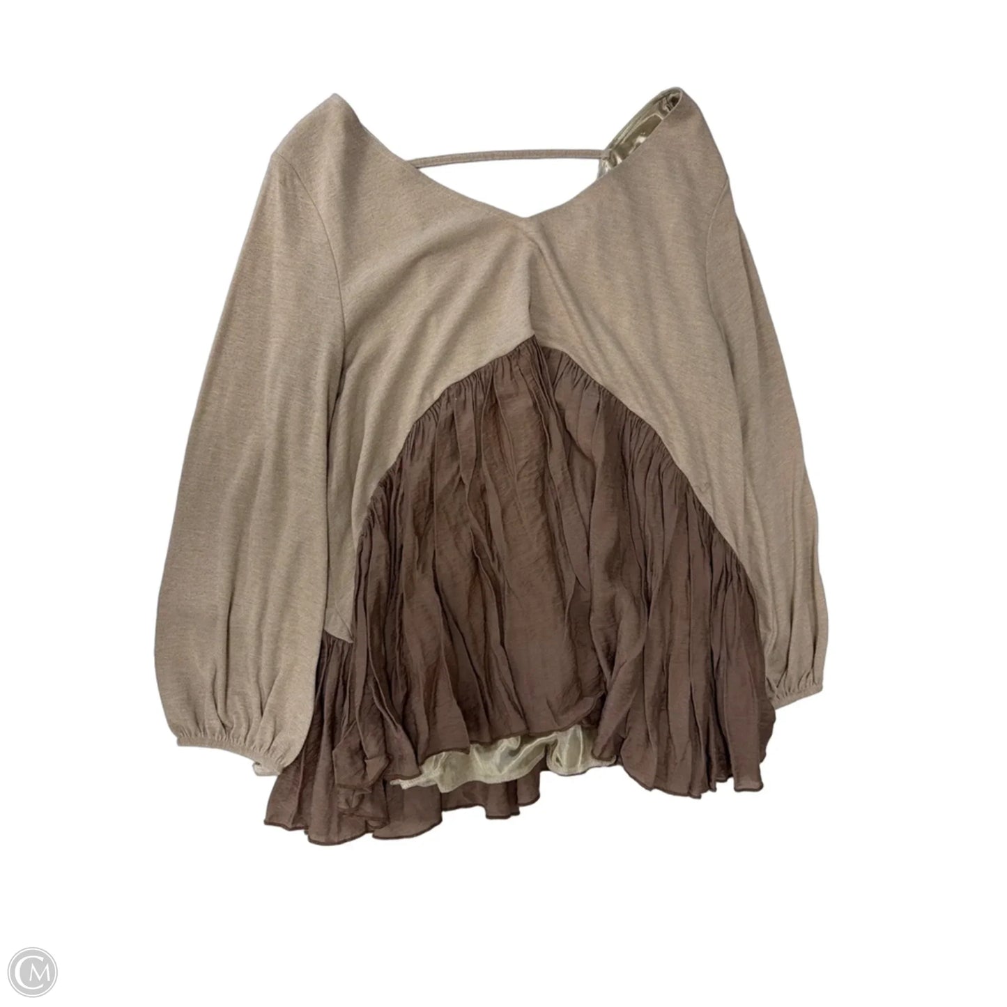 Top Long Sleeve By Clothes Mentor In Brown, Size: 2x