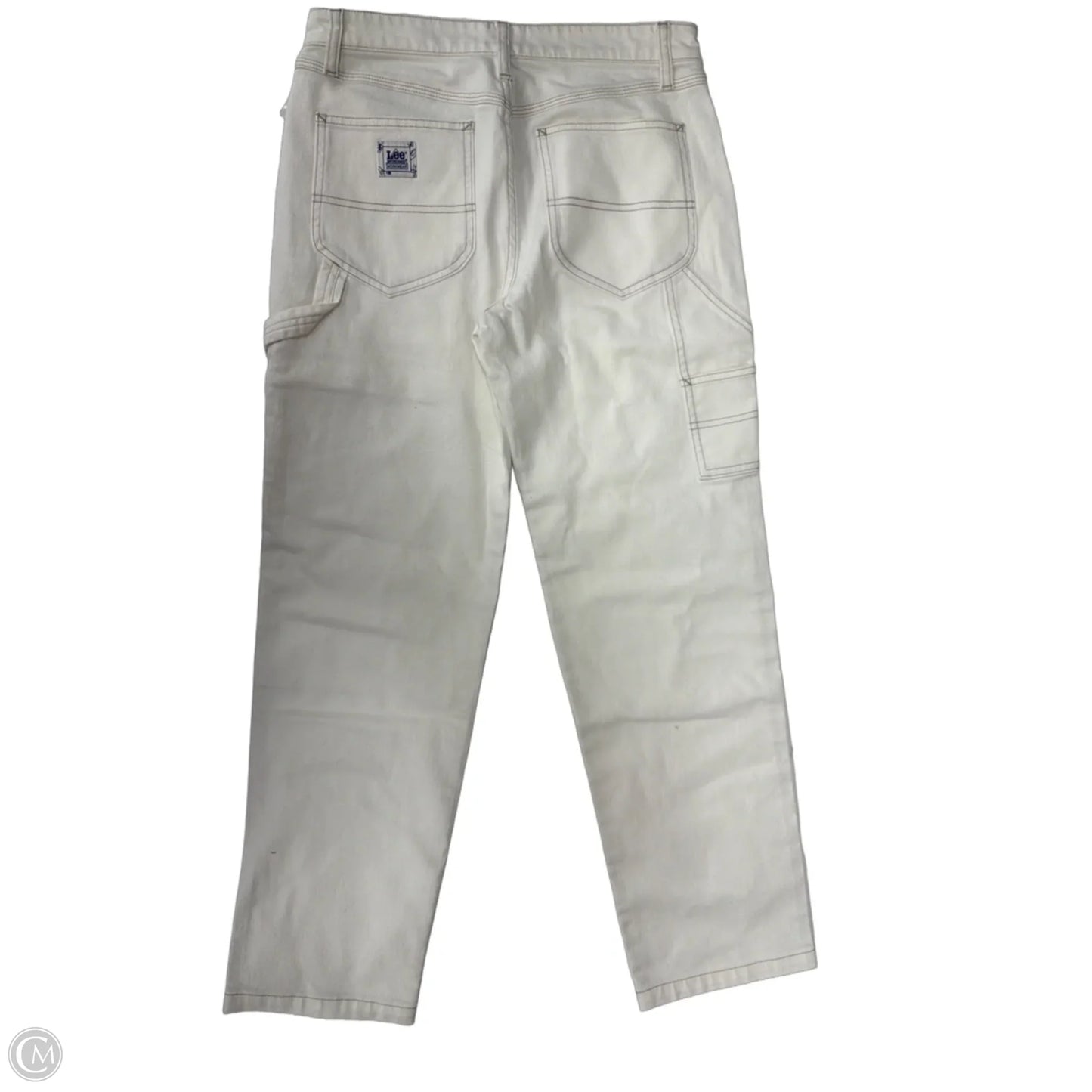 Jeans Wide Leg By Lee In White Denim, Size: 4