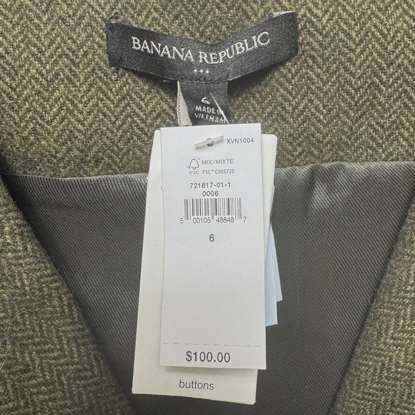 Vest Other By Banana Republic In Green, Size: 6