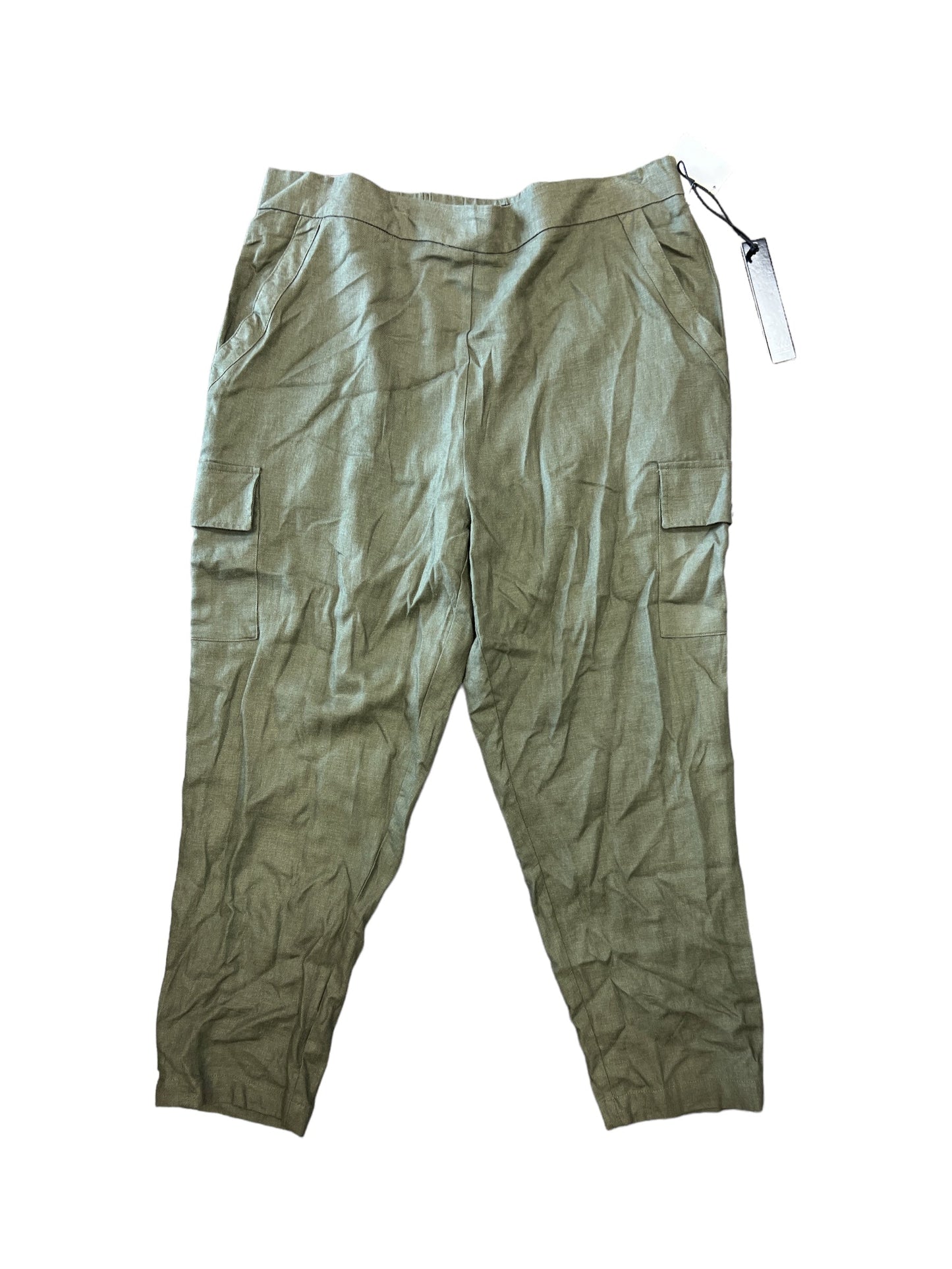 Olive Pants Linen Nicole Miller, Size Xl