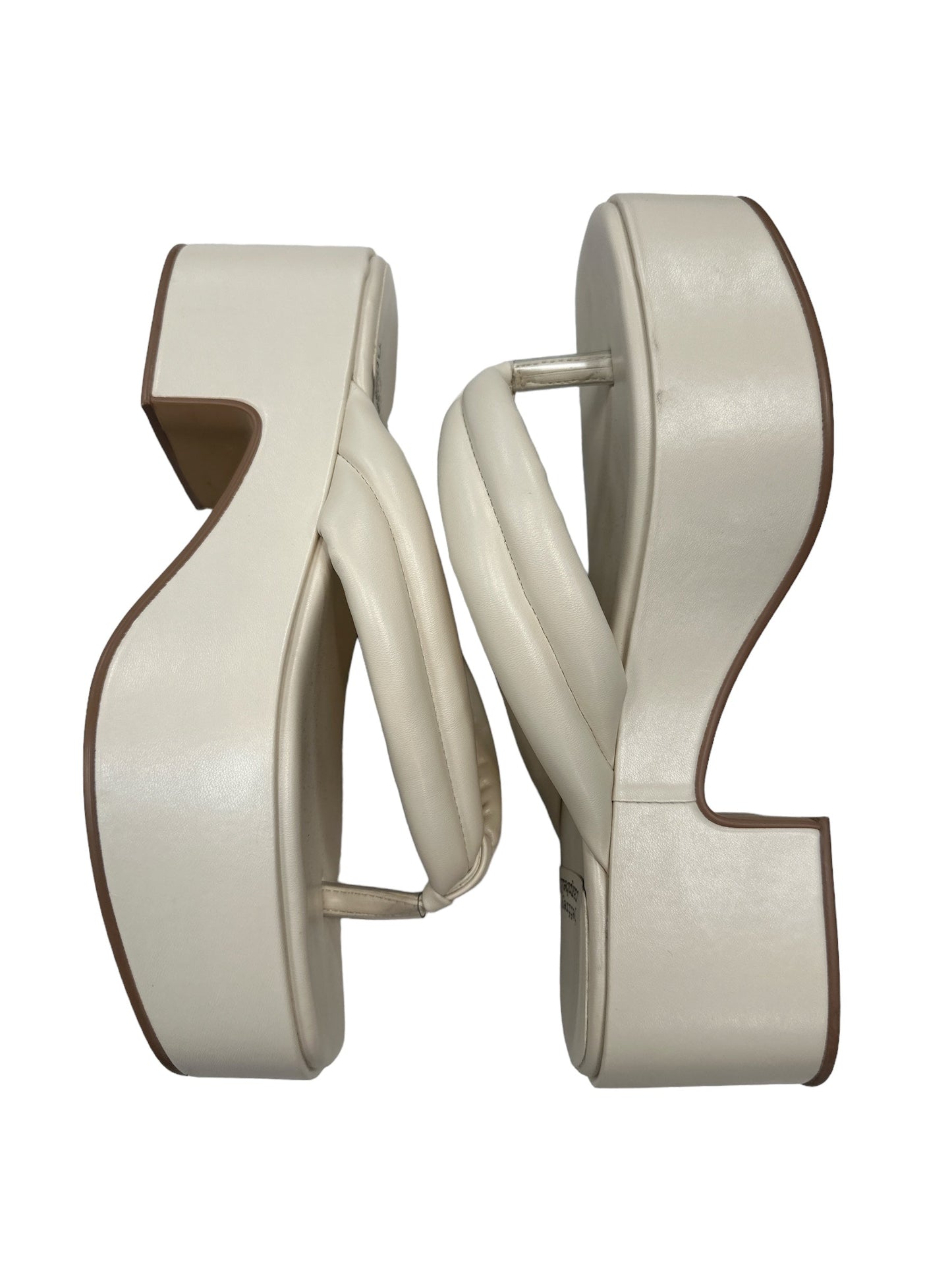 Cream Sandals Heels Block Jeffery Campbell, Size 8