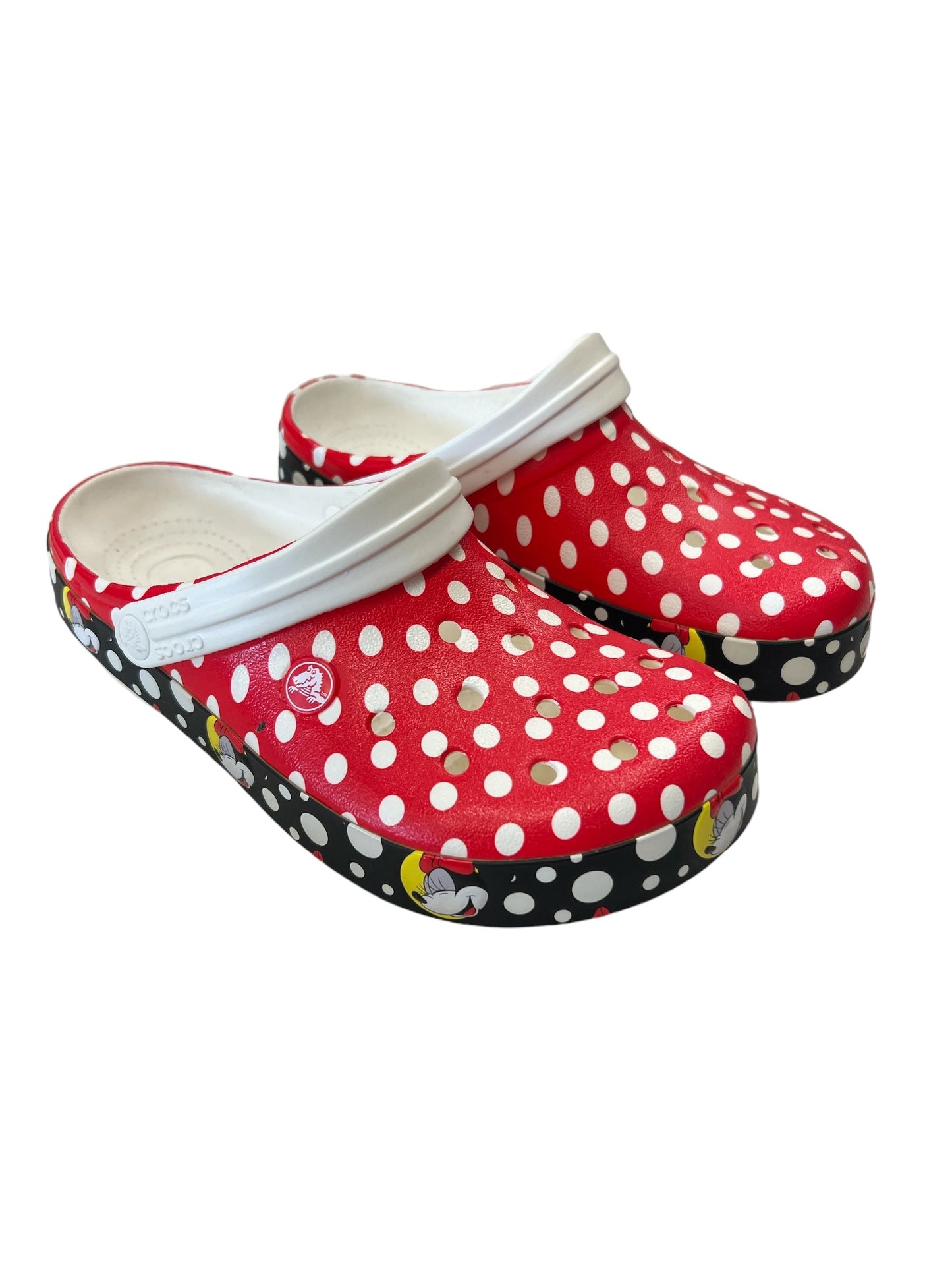 Red Shoes Flats Crocs, Size 8