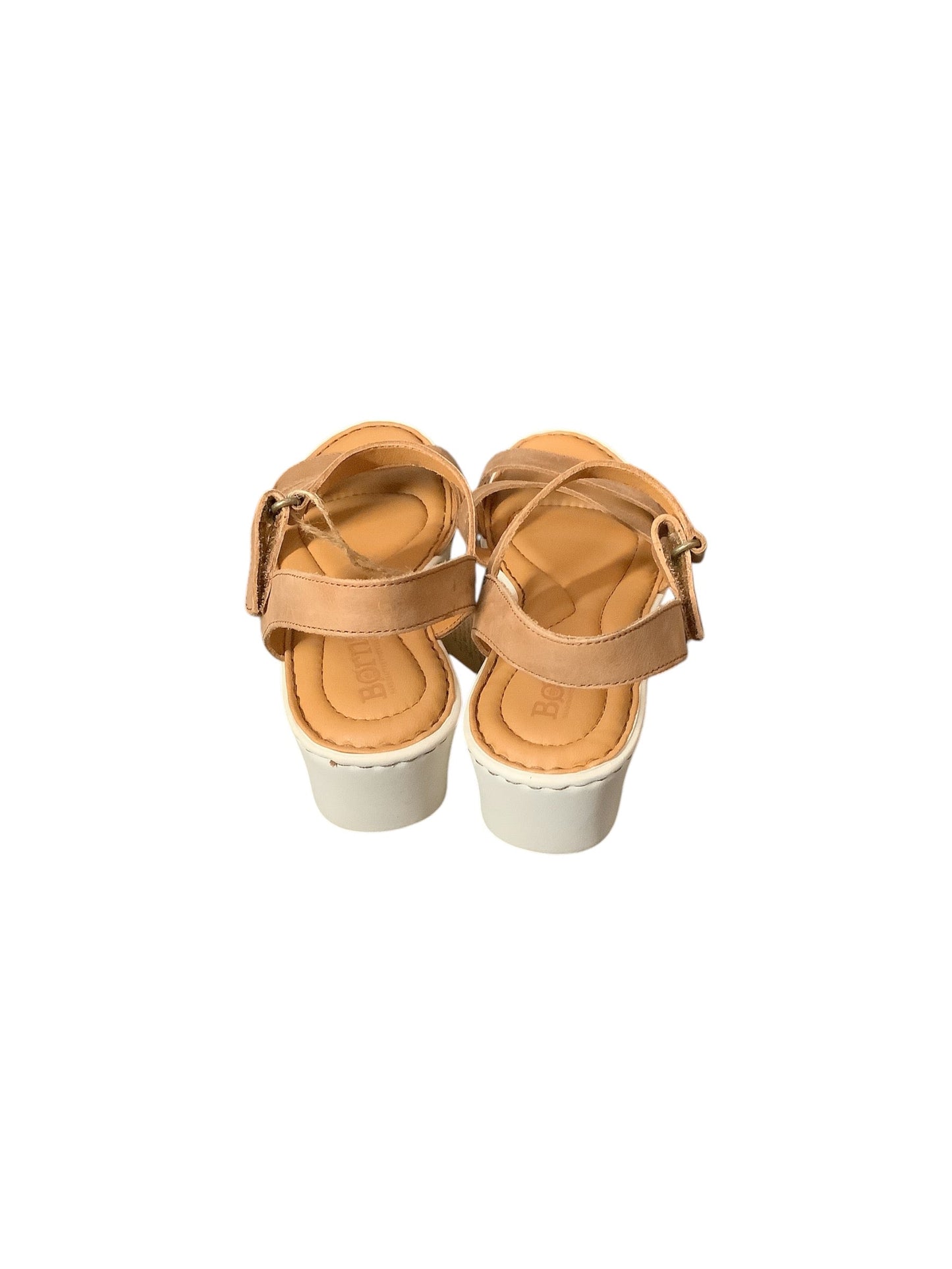 Sandals Heels Wedge By Born In Tan, Size: 7