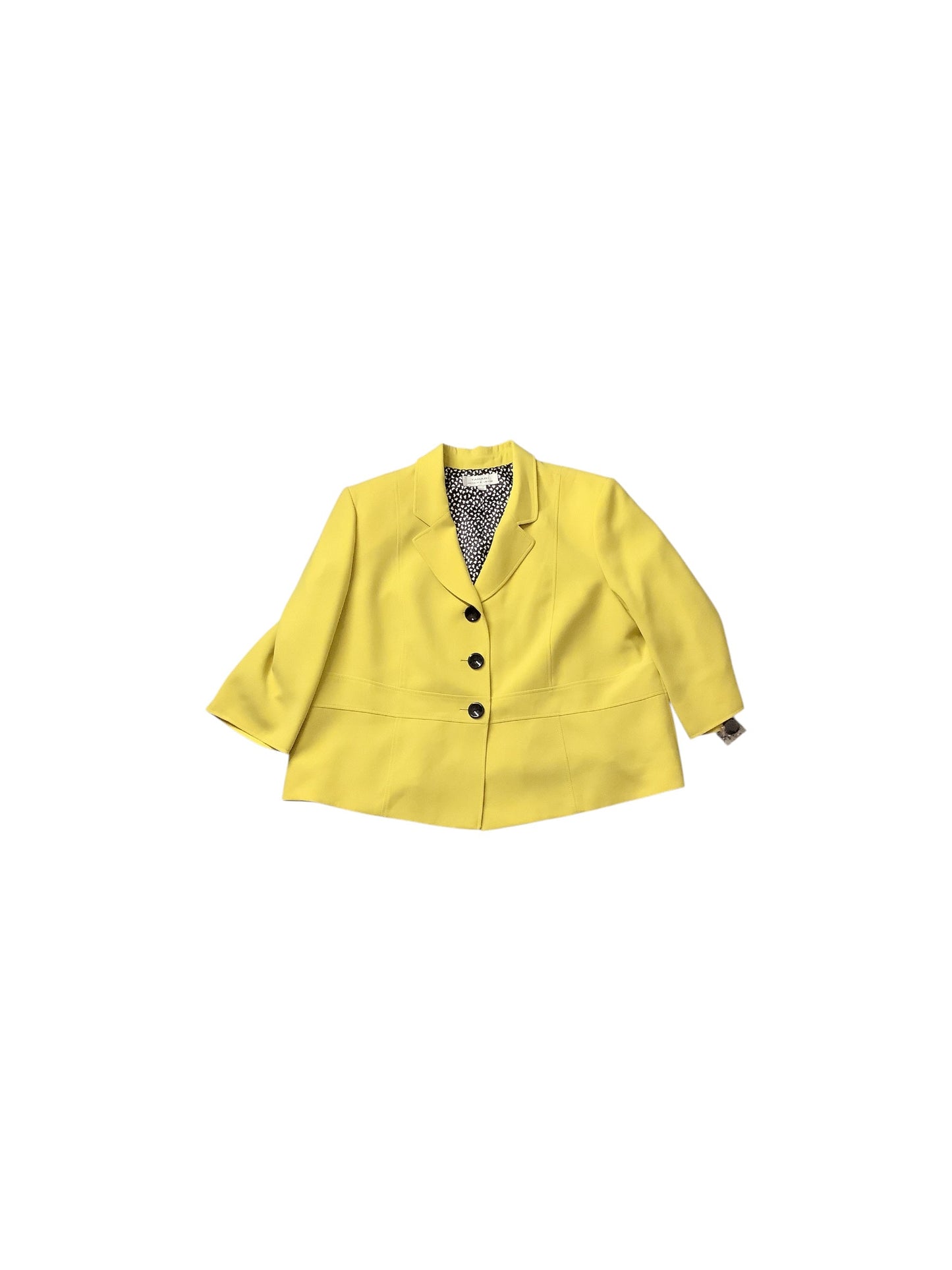 Blazer By Tahari By Arthur Levine In Yellow, Size: 24