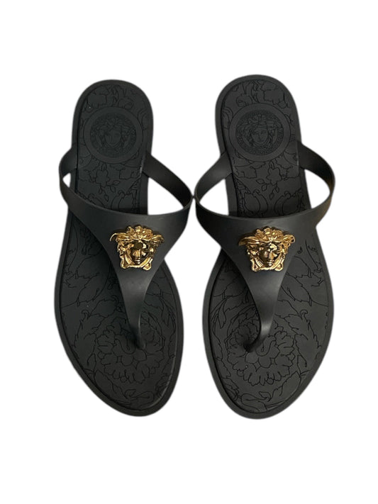 Sandals Luxury Designer By Versace In Black