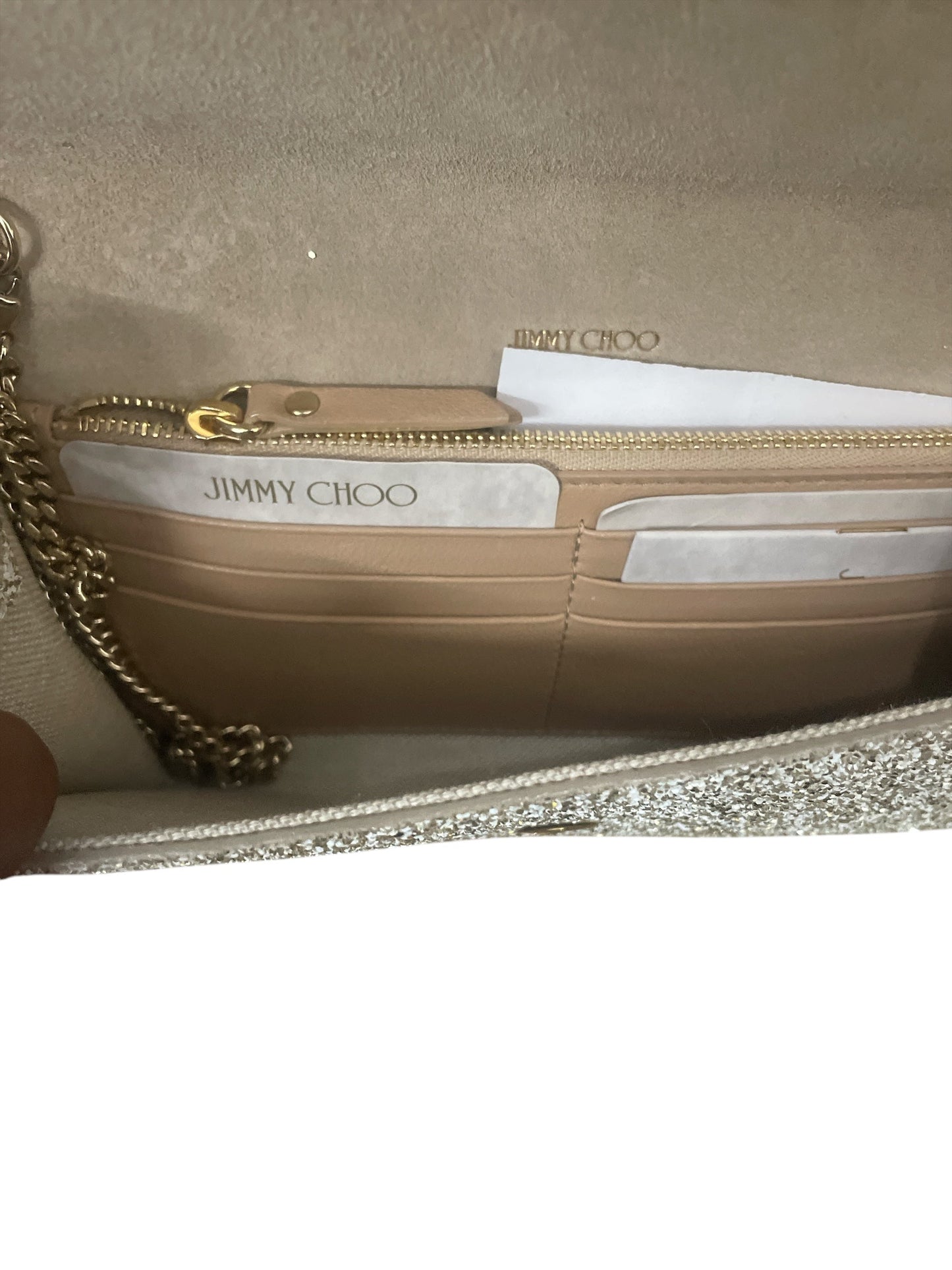 Clutch Luxury Designer By Jimmy Choo, Size: Medium