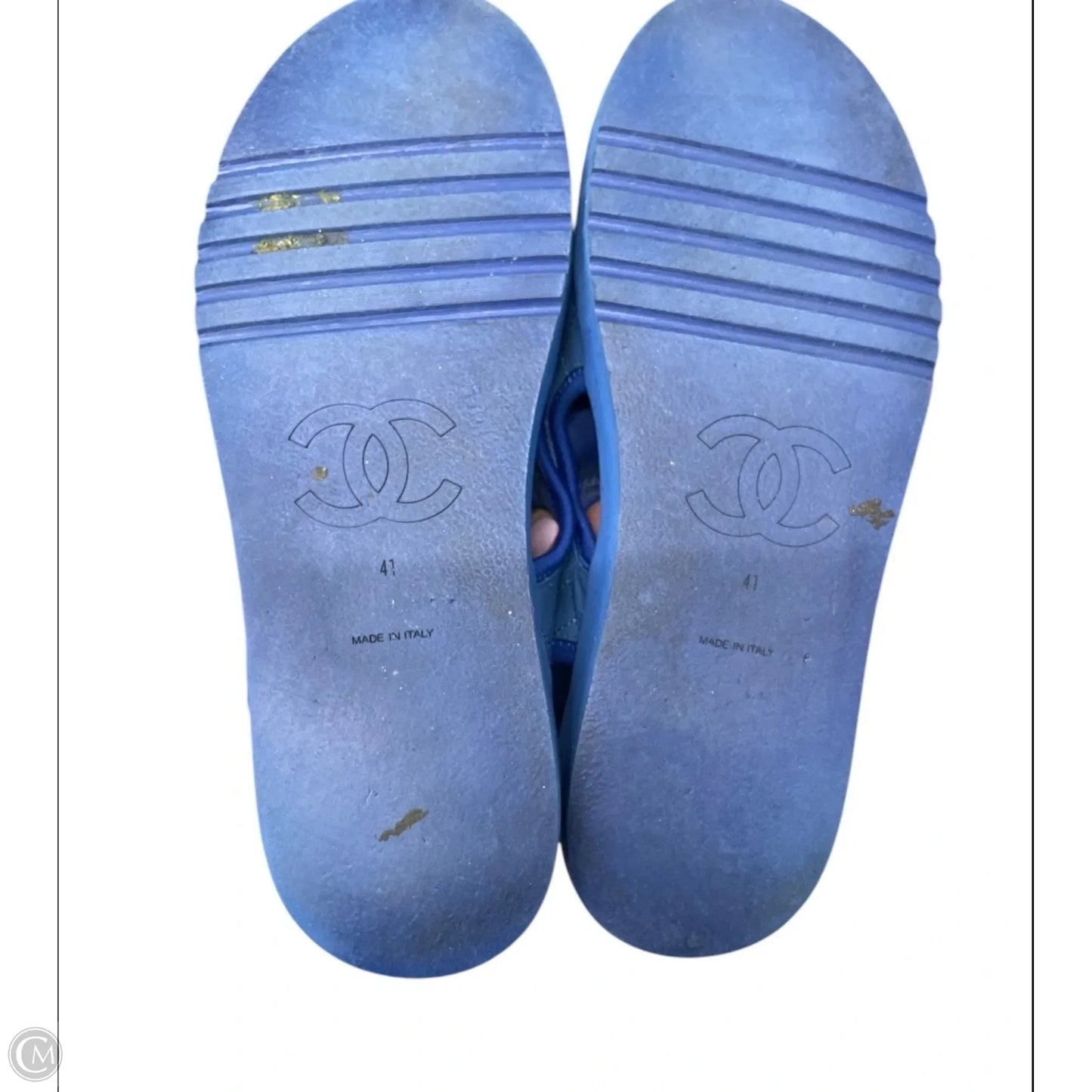 Sandals Luxury Designer By Chanel In Blue