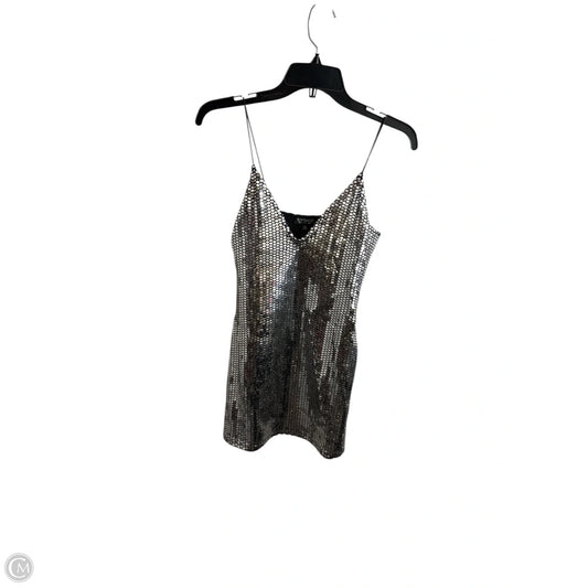 Dress Casual Midi By Topshop In Silver, Size: 4