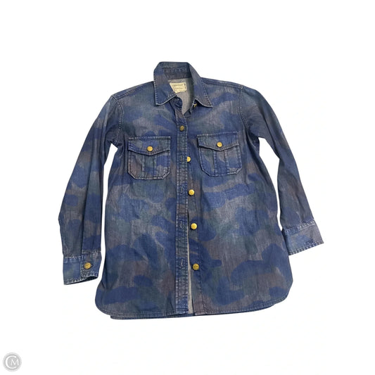 Top Long Sleeve Basic By Current Elliott In Blue, Size: 0