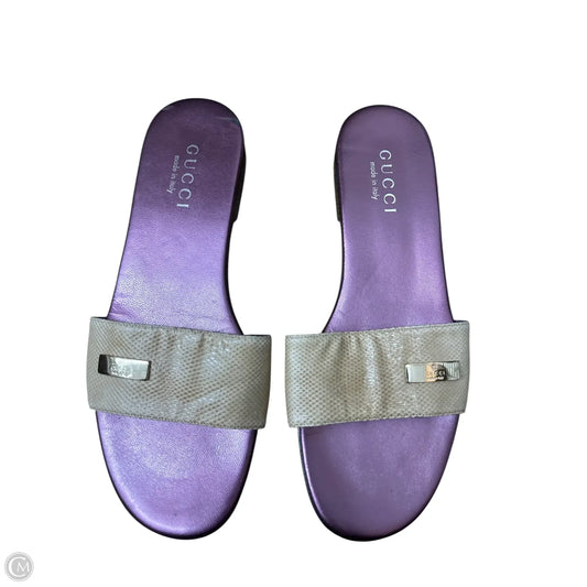 Sandals Luxury Designer By Gucci In Tan, Size: 7