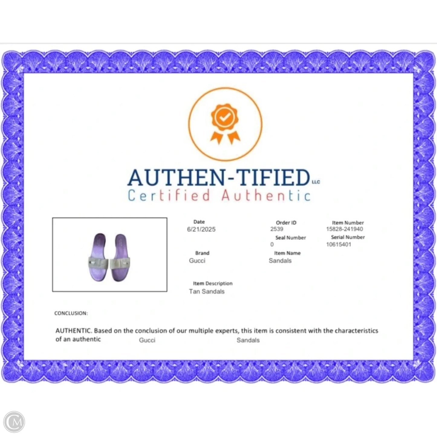 Sandals Luxury Designer By Gucci In Tan, Size: 7