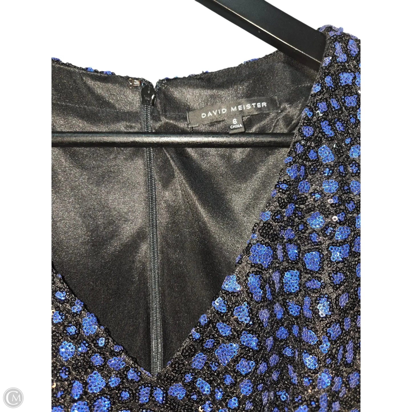 Dress Casual Midi By David Meister In Black & Blue, Size: 6