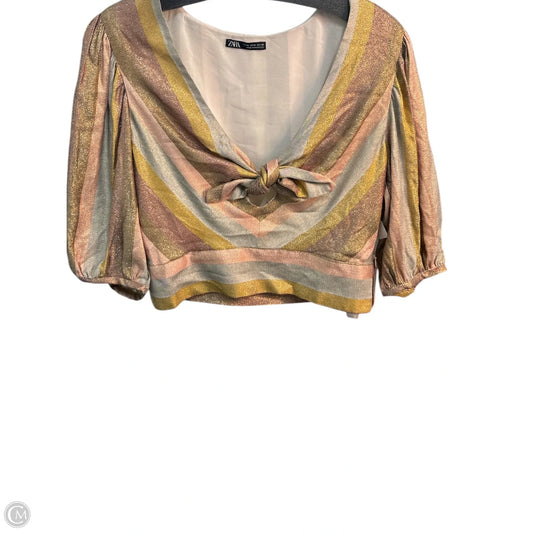 Top Short Sleeve Basic By Zara In Multi-colored, Size: M