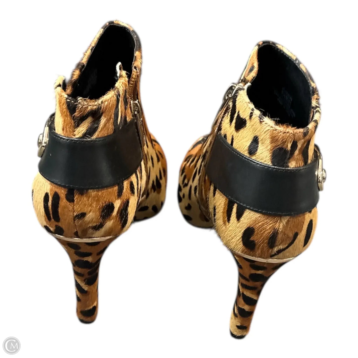 Boots Ankle Heels By Vince Camuto In Animal Print, Size: 9.5