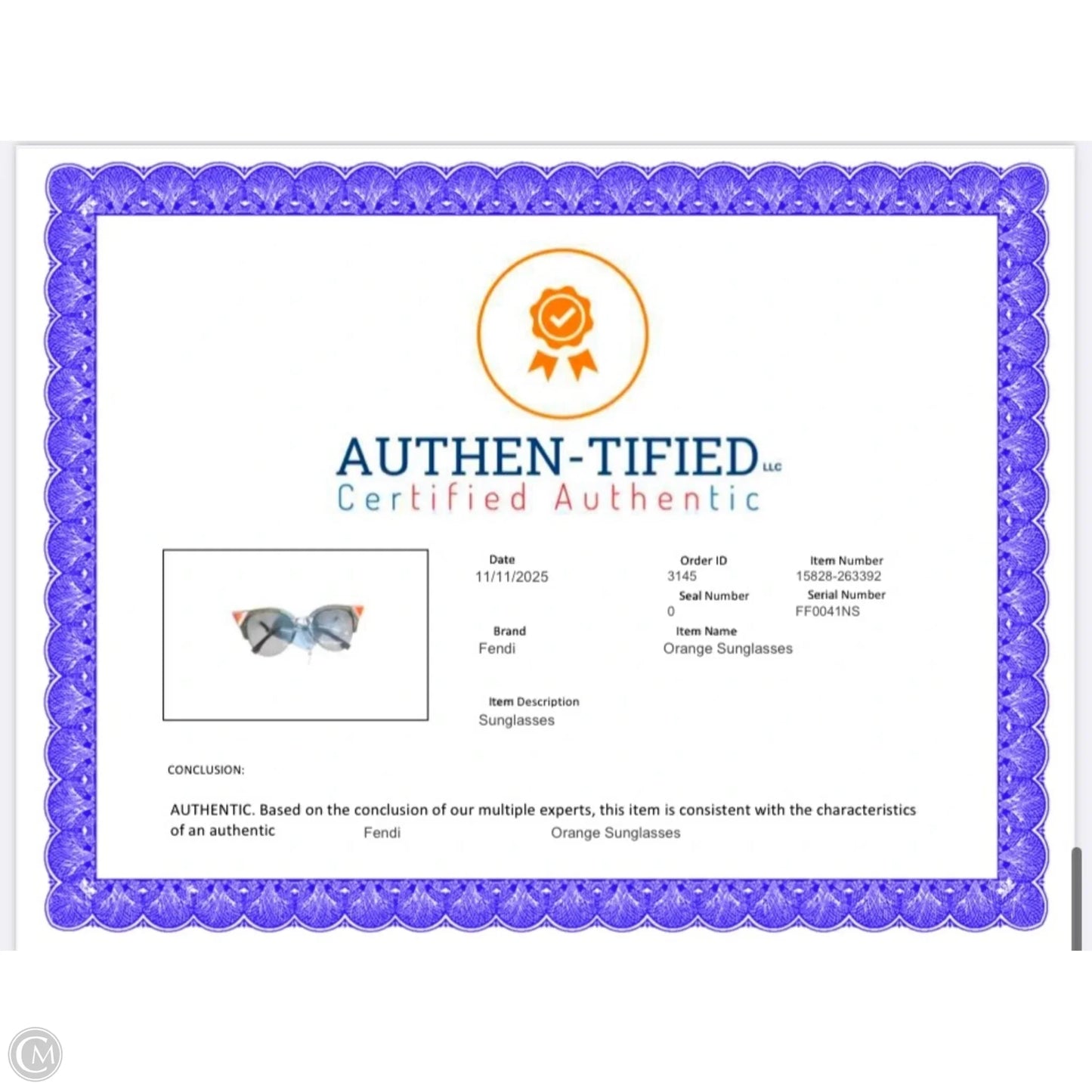 Sunglasses Luxury Designer By Fendi