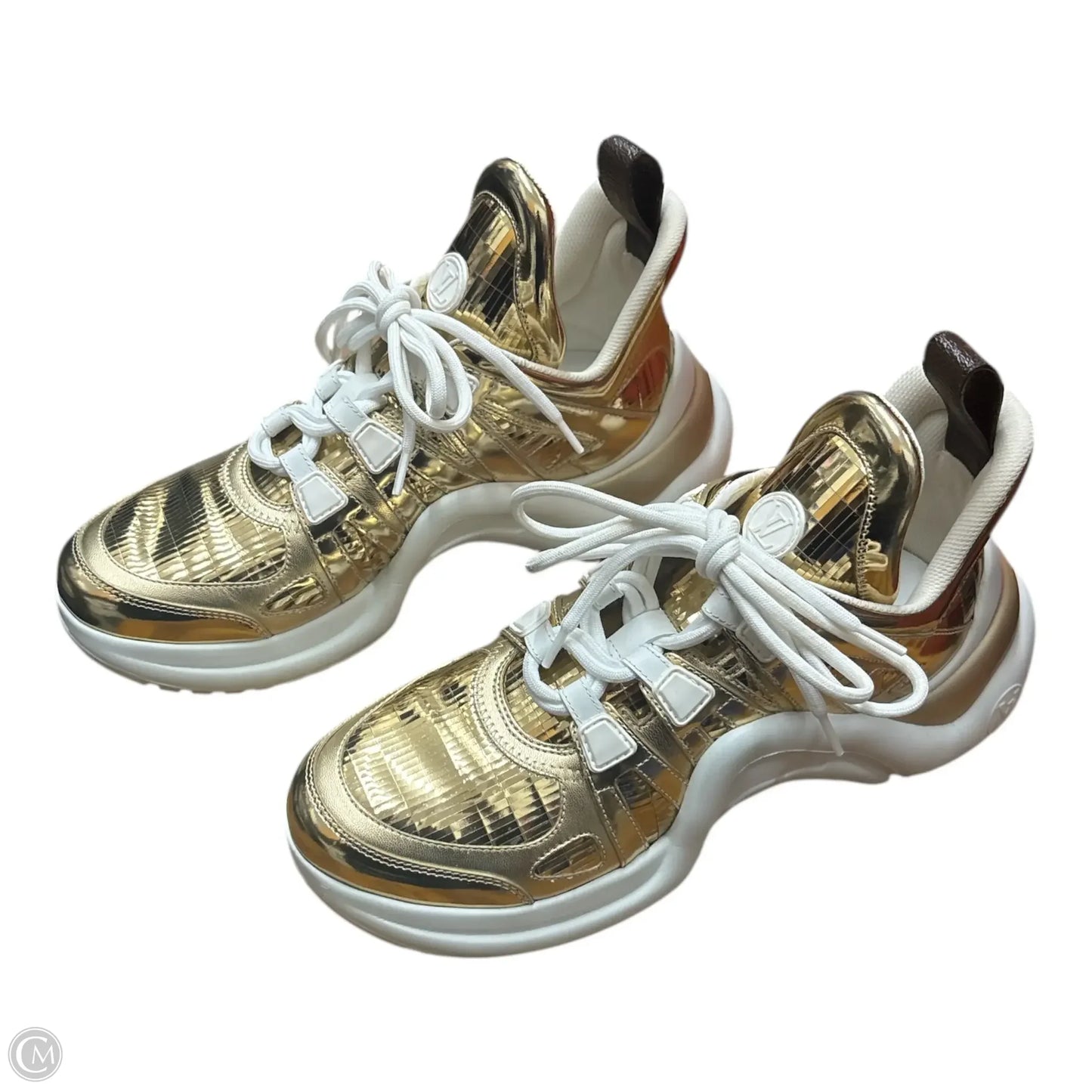 Shoes Luxury Designer By Louis Vuitton In Gold