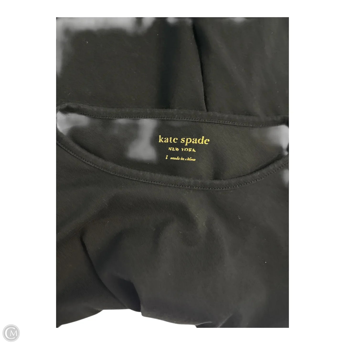 Top Short Sleeve Designer By Kate Spade In Black, Size: L