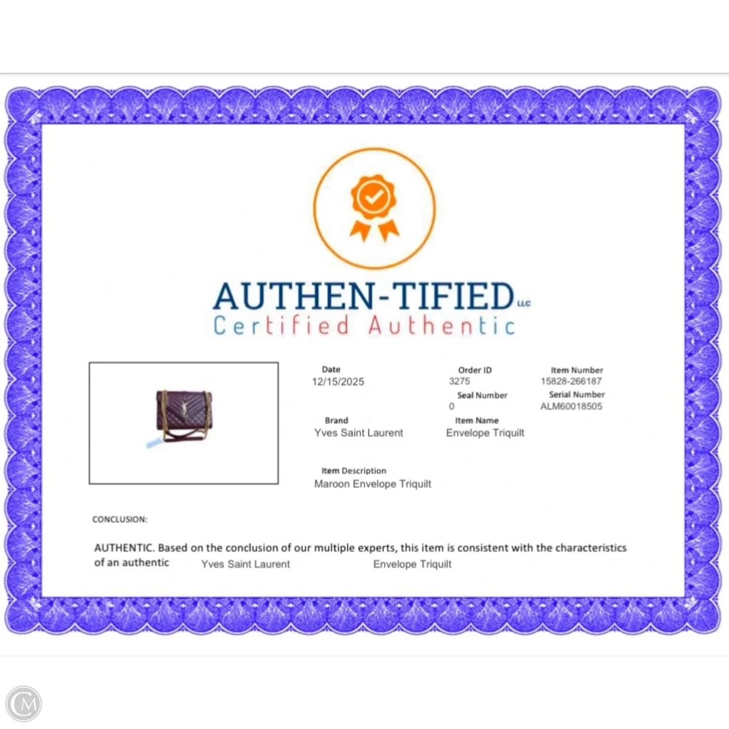 Handbag Luxury Designer By Yves Saint Laurent, Size: Medium