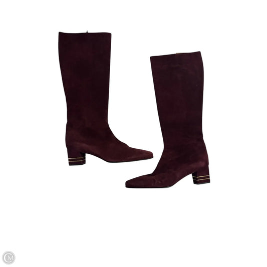 Boots Luxury Designer By St John Collection In Maroon, Size: 9