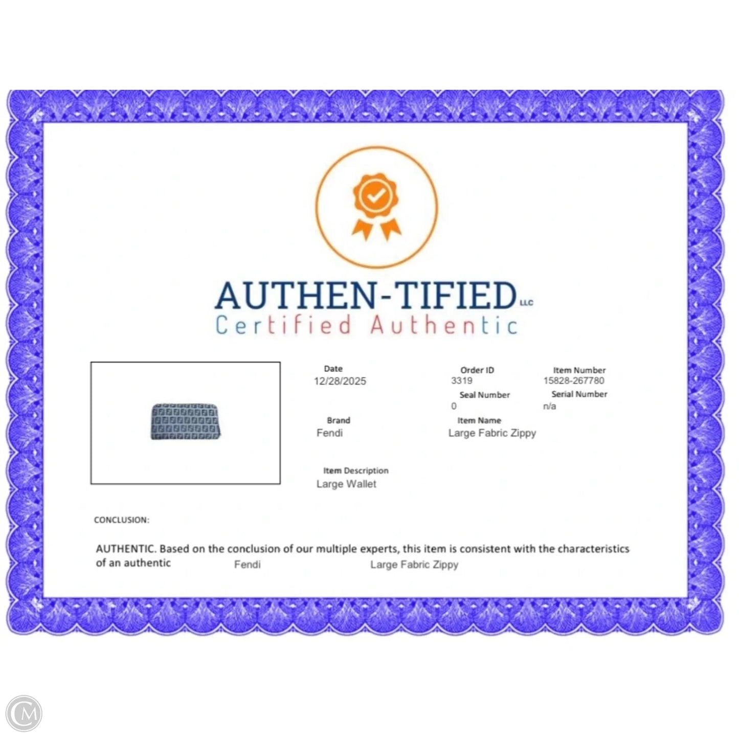 Wallet Luxury Designer By Fendi, Size: Large