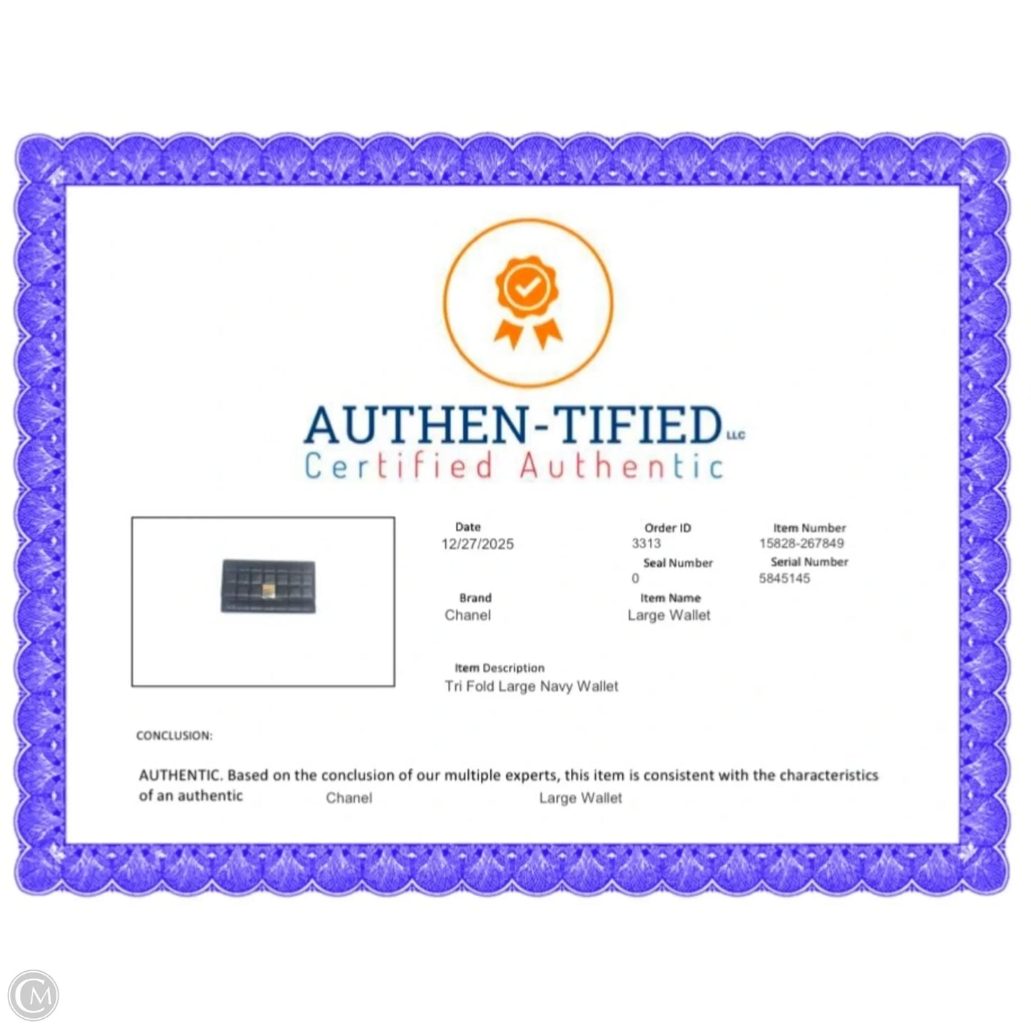 Wallet Luxury Designer By Chanel, Size: Large