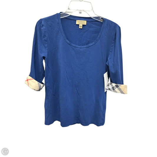 Top Long Sleeve Luxury Designer By Burberry In Blue, Size: L