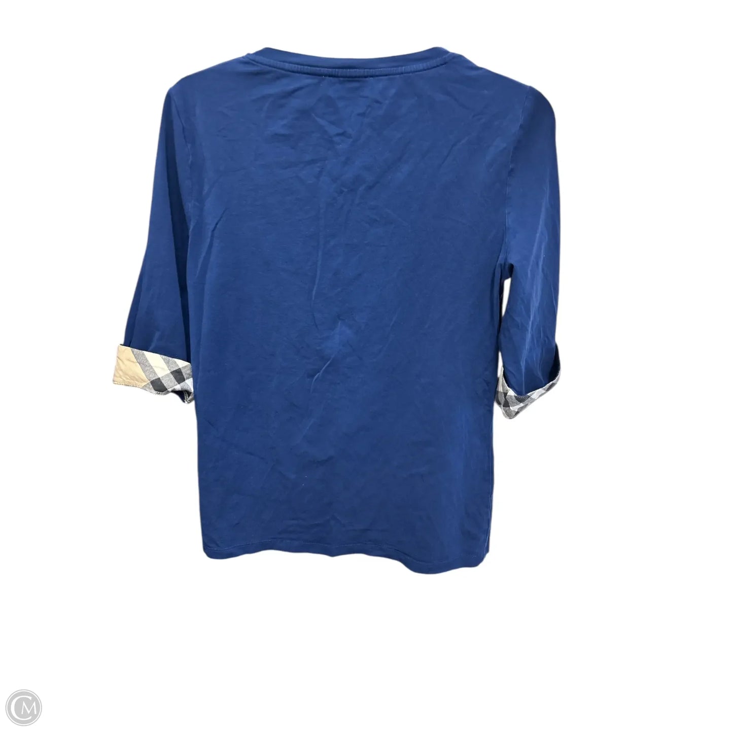 Top Long Sleeve Luxury Designer By Burberry In Blue, Size: L