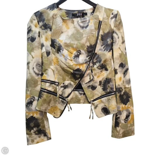 Jacket Moto By Clothes Mentor In Yellow, Size: M