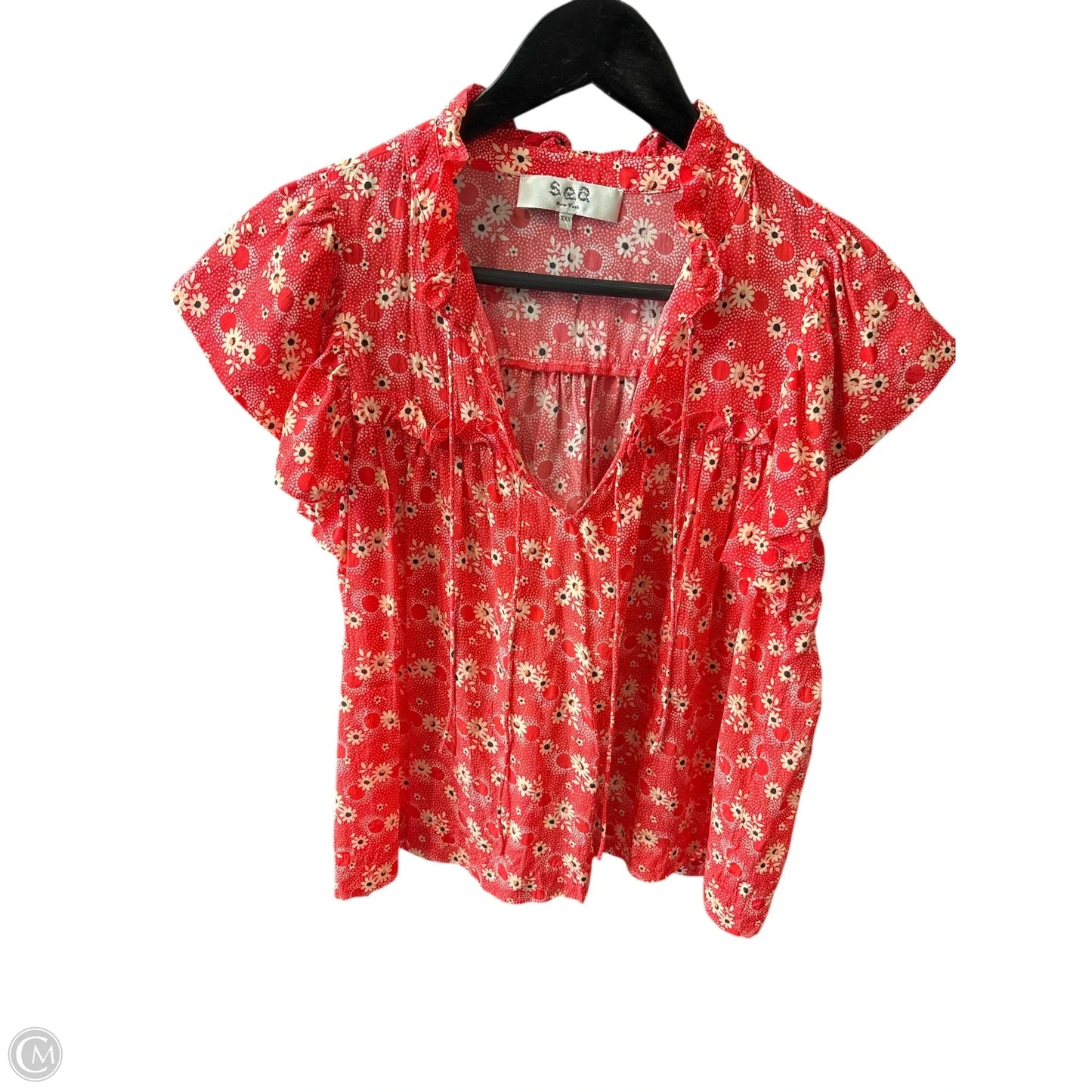Top Short Sleeve Basic By Clothes Mentor In Red, Size: Xxs
