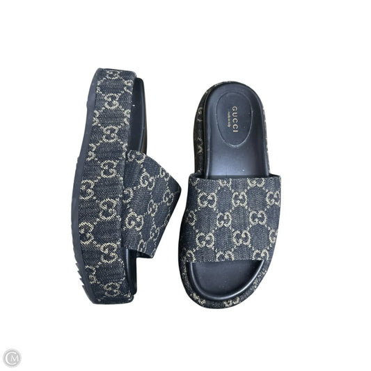 Sandals Luxury Designer By Gucci In Black