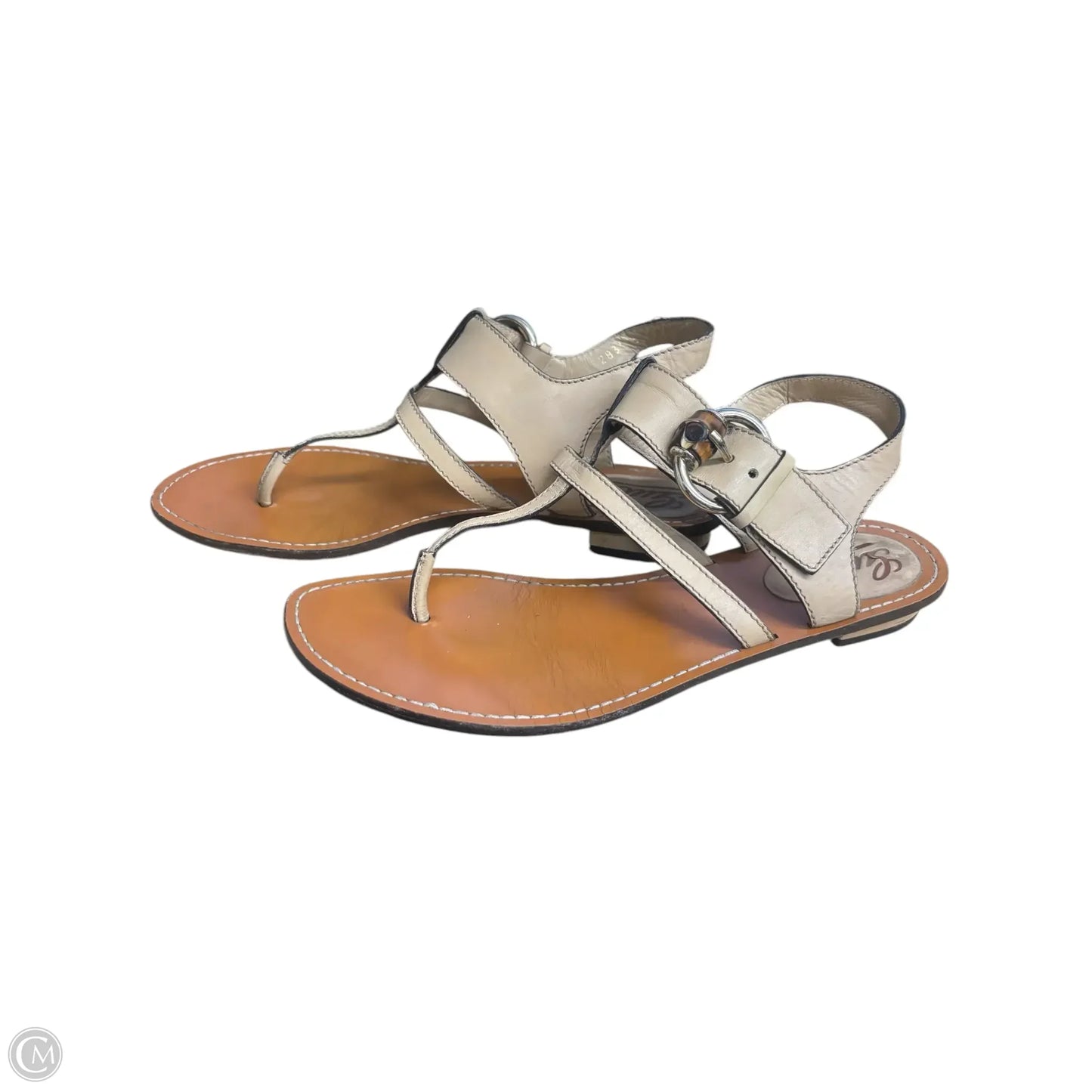 Sandals Luxury Designer By Gucci In Tan, Size: 9.5