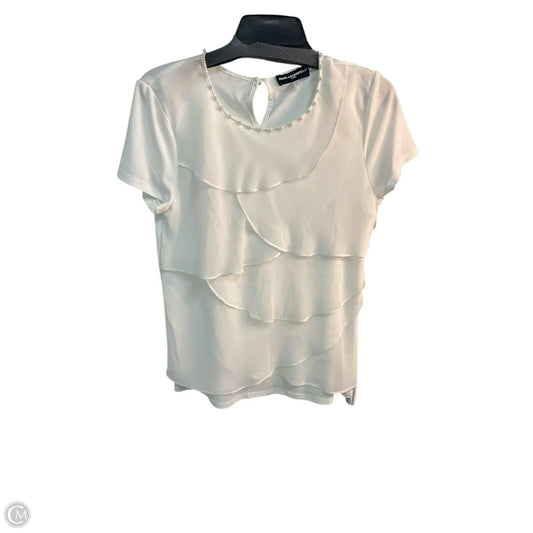Top Short Sleeve Designer By Karl Lagerfeld In White, Size: S