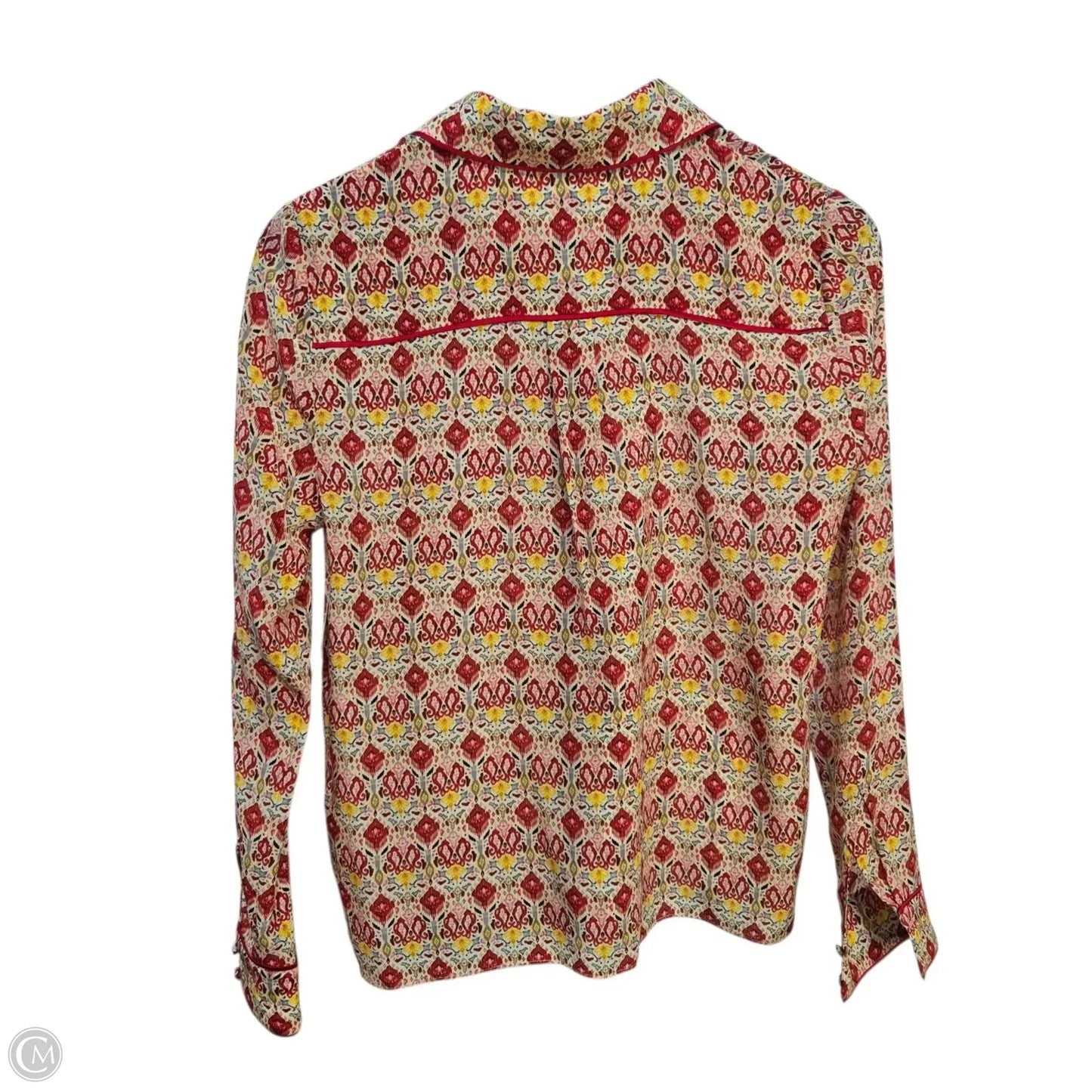 Top Long Sleeve Designer By Alice + Olivia In Red & Yellow, Size: S