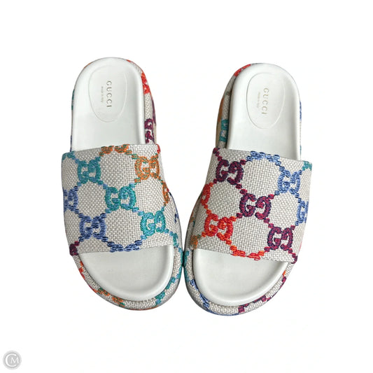 Sandals Luxury Designer By Gucci In Multi-colored