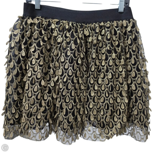 Skirt Mini & Short By Sugar Lips In Black & Gold, Size: L