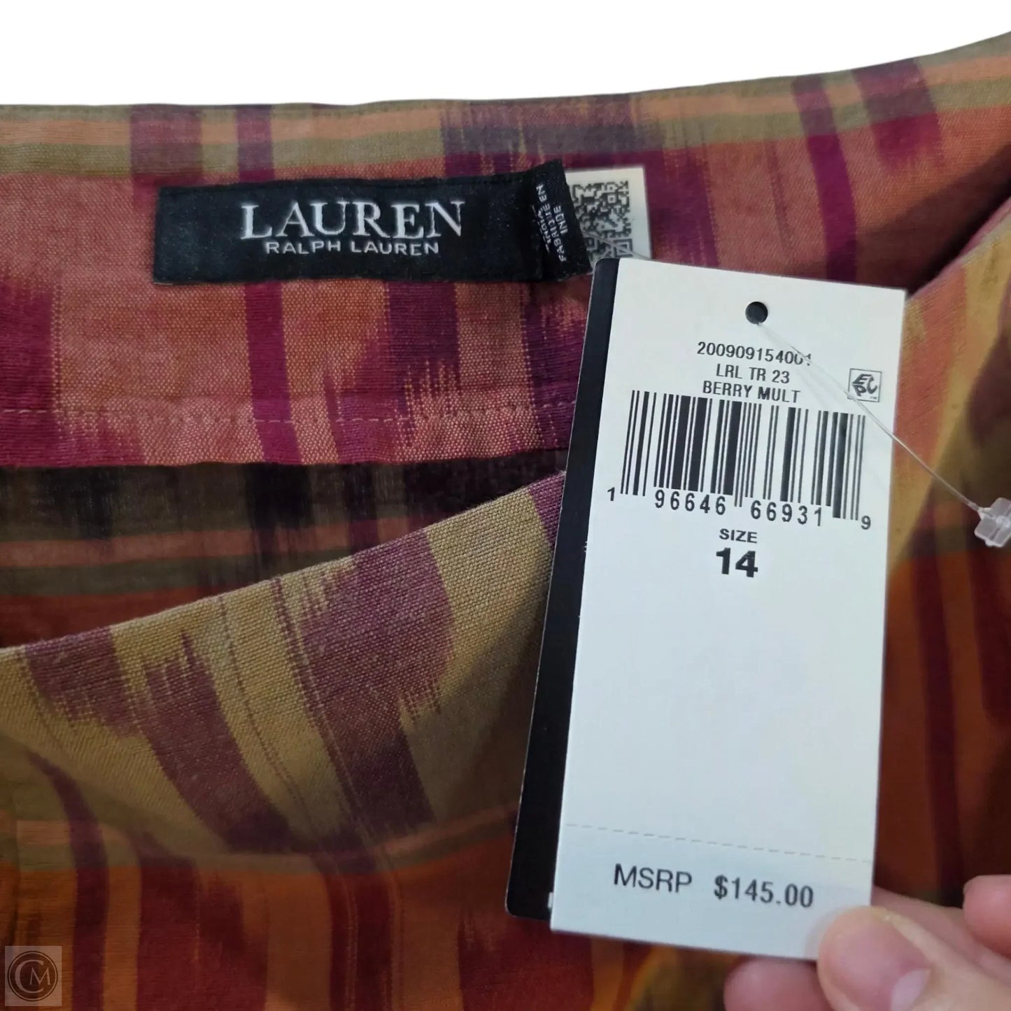 Skirt Midi By Lauren By Ralph Lauren In Plaid Pattern, Size: 14
