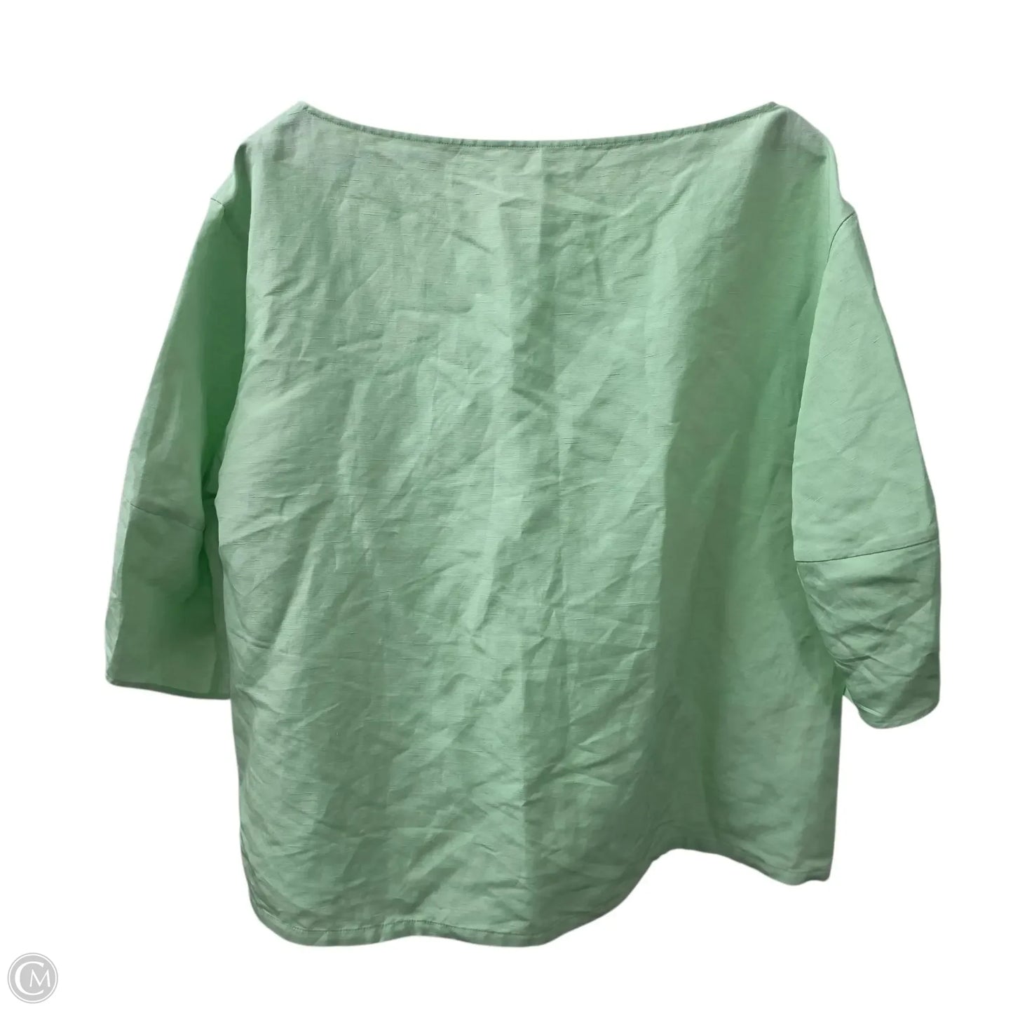 Top Short Sleeve Designer By Lafayette 148 In Green, Size: Xl