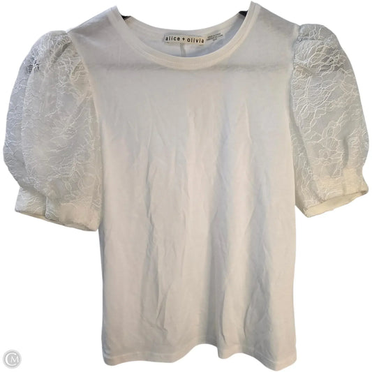 Top Short Sleeve Designer By Alice + Olivia In White, Size: Xs