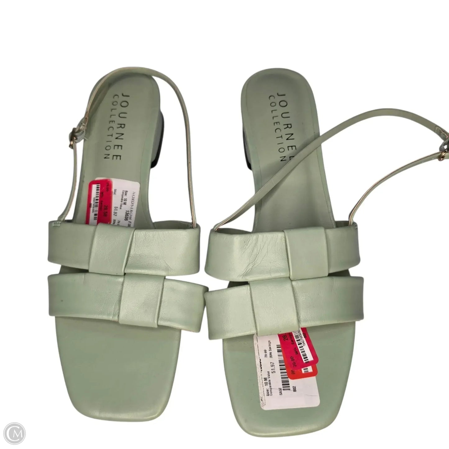 Sandals Flats By Journee In Green, Size: 10