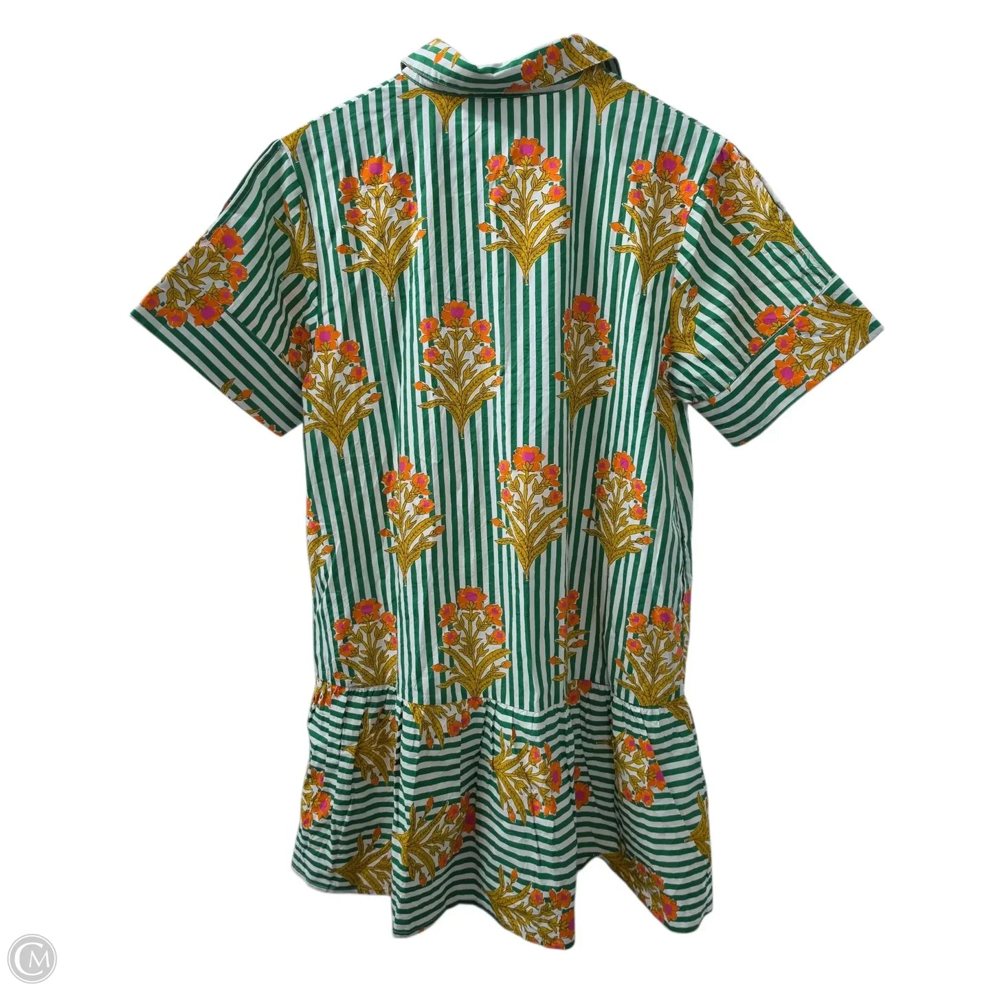 Dress Casual Midi By Clothes Mentor In Green & Orange, Size: S