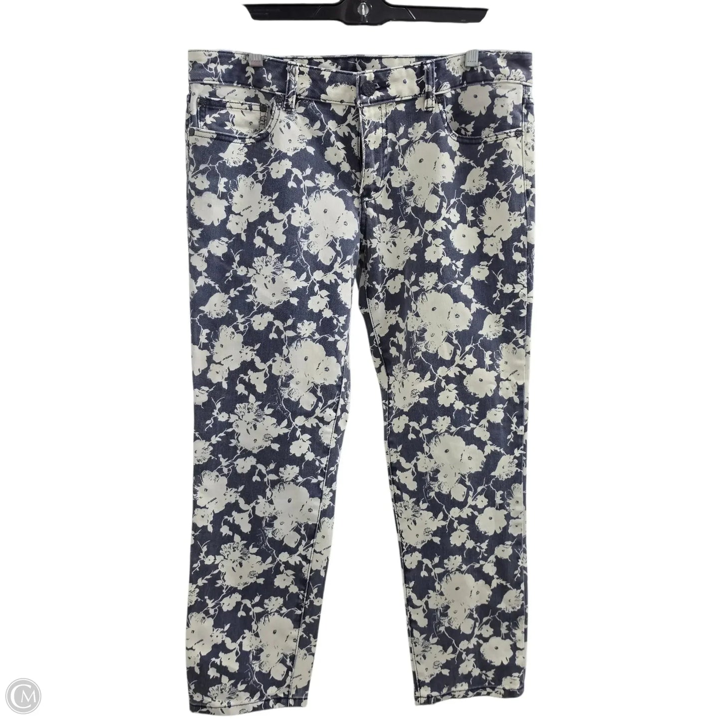 Jeans Designer By Tory Burch In Blue & White, Size: 12