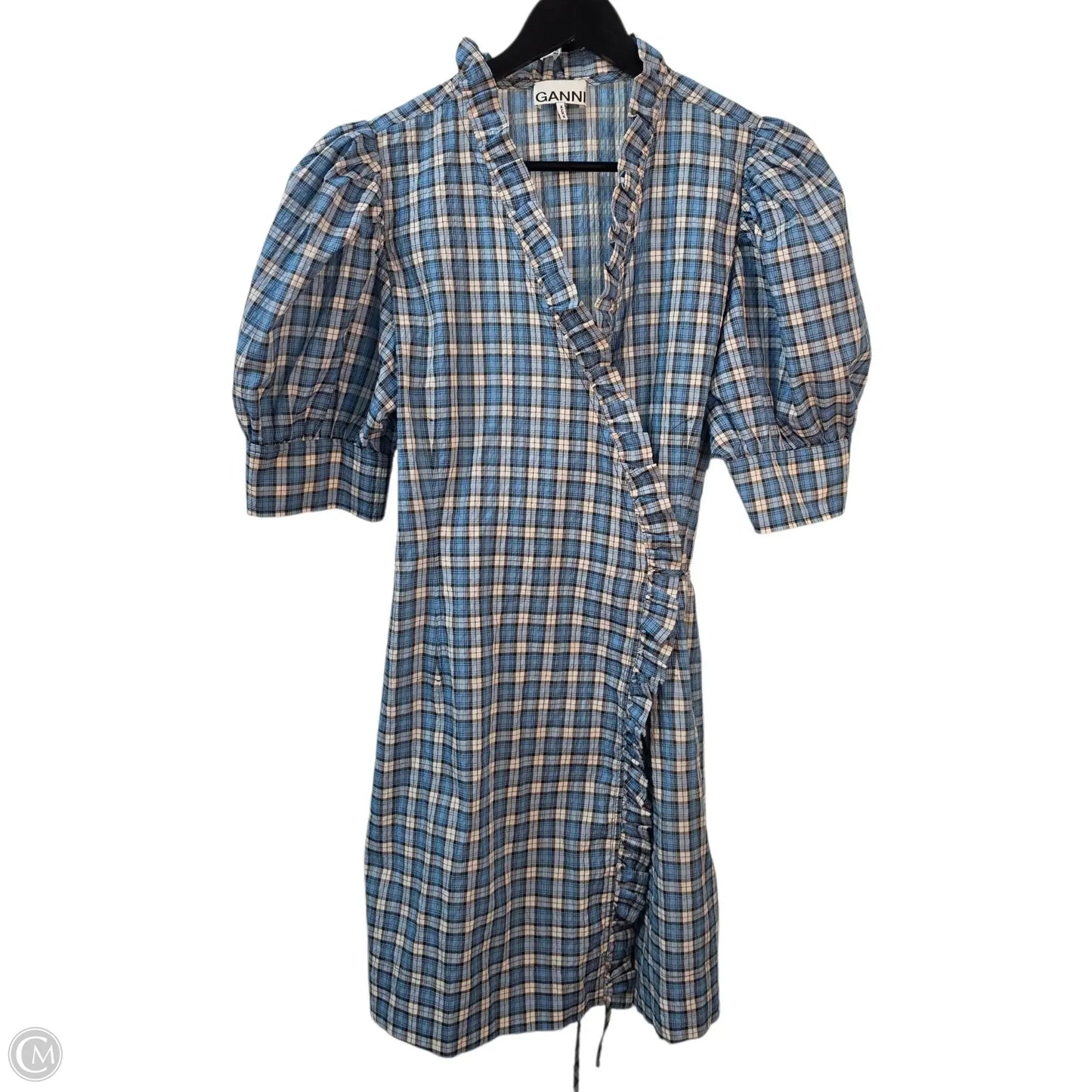 Dress Casual Midi By Ganni In Blue, Size: L