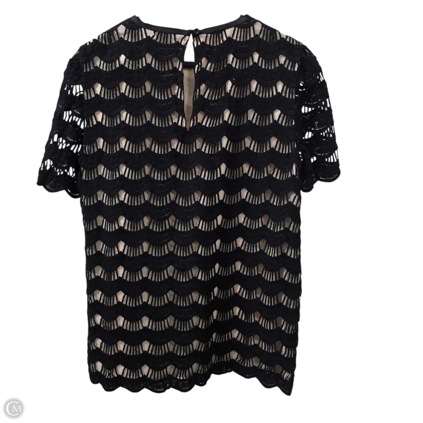 Top Short Sleeve Designer By Kate Spade In Black, Size: 4