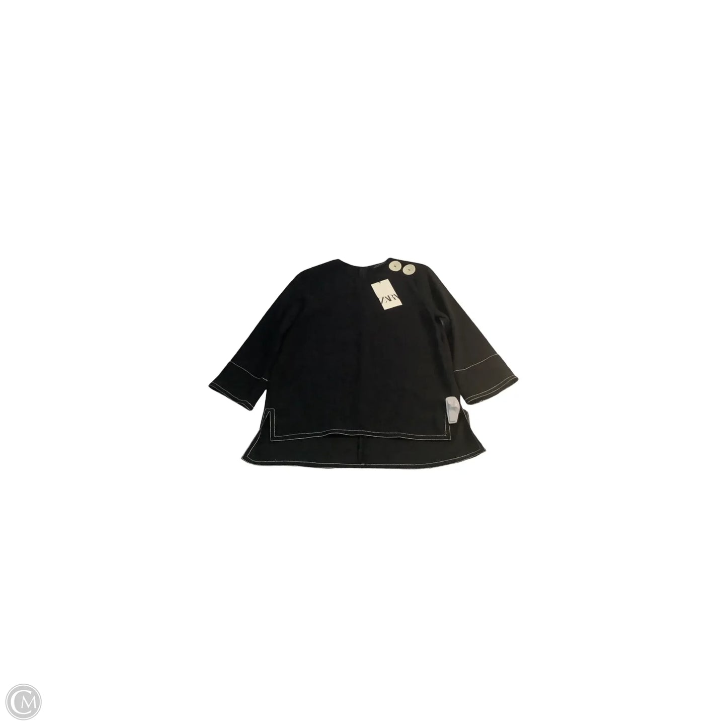 Top Long Sleeve Basic By Zara Women In Black, Size: Xs